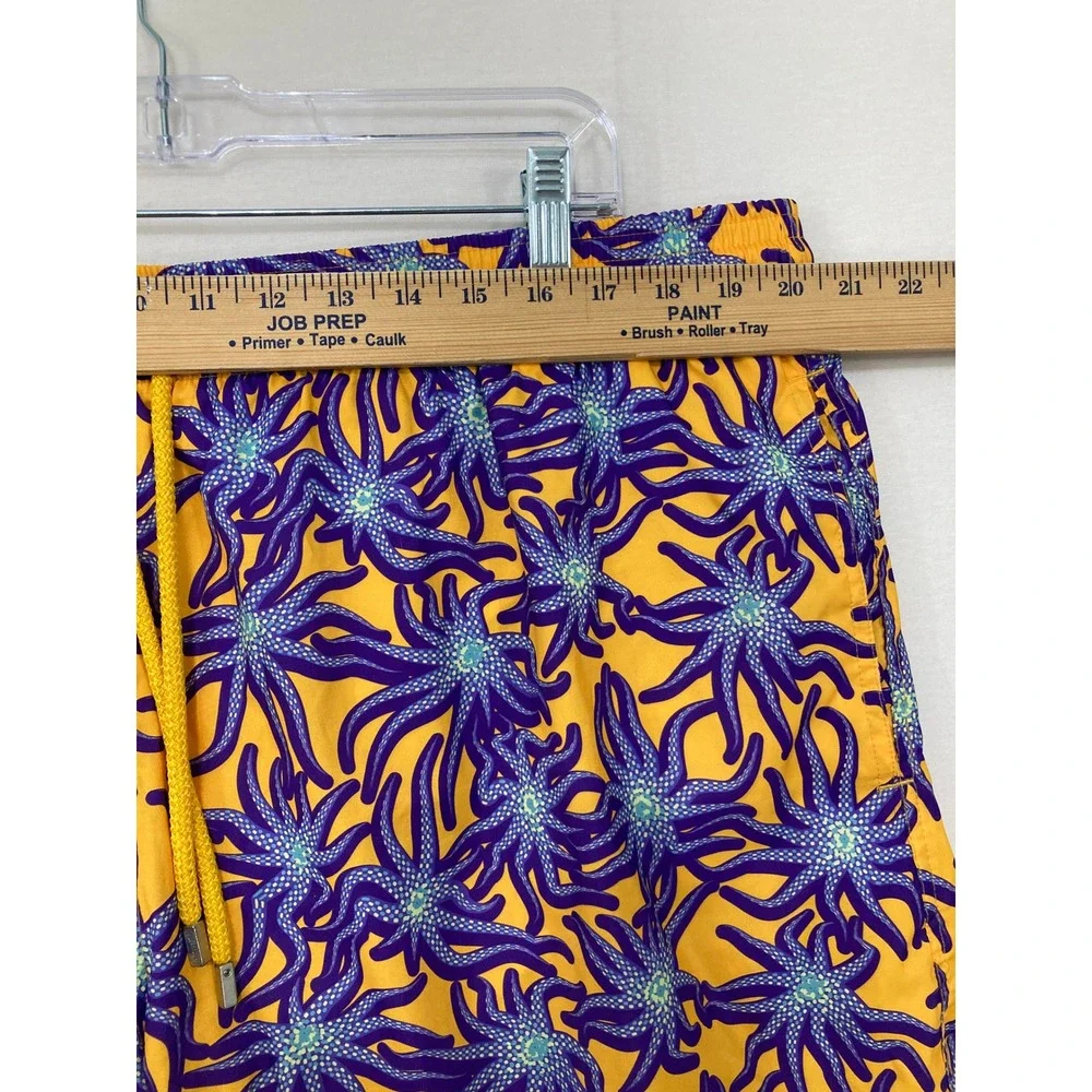 Vilebrequin Moorea Men's Swim Trunks Shorts 5XL Yellow Purple Starfish Lined
